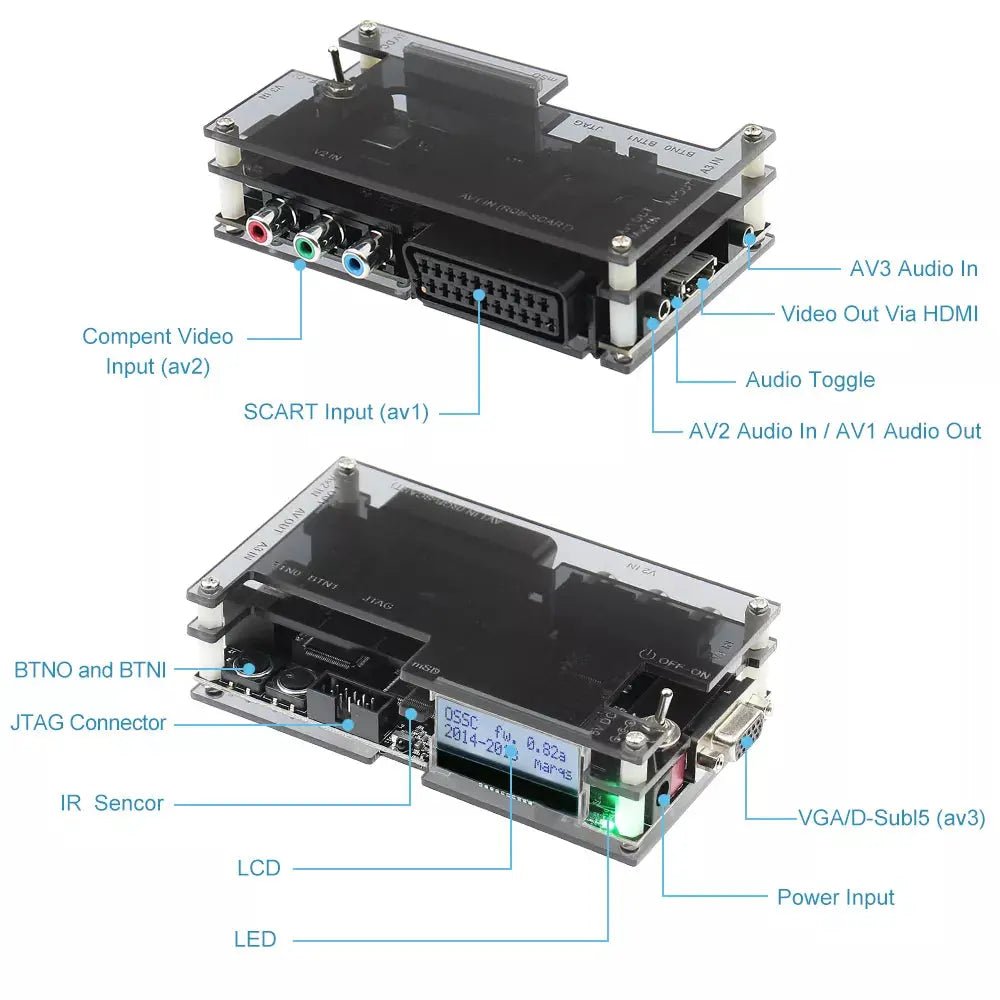 OSSC Open Source Scan Converter 1.6 with SCART, Component and VGA to HDMI for Retro Gaming BITFUNX